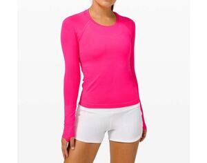 Lululemon Swiftly Tech 2.0 Race Shirt Women's 10 Berry Rumble Crew Long-Sleeve